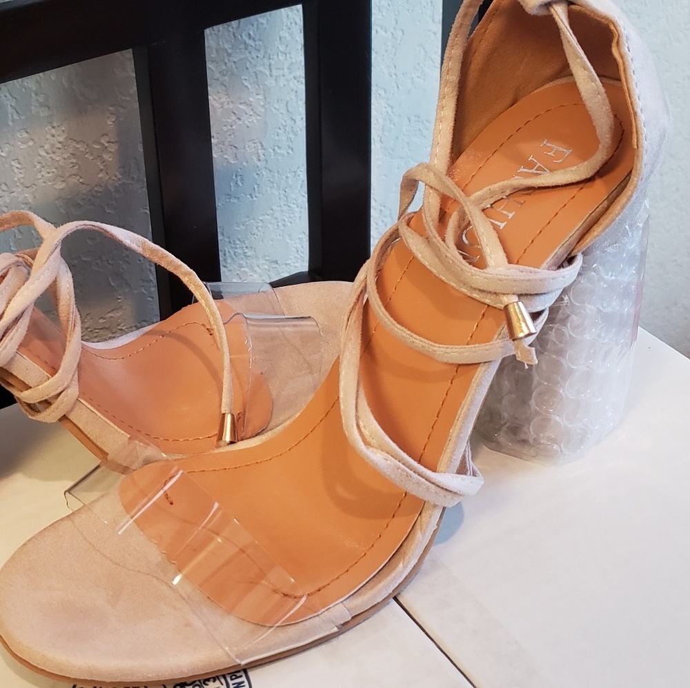 Sale! Khloe High Heel Sexy Sandal Laceup Heel Nude👇💝💖 Size 9 - Picture 4 of 4